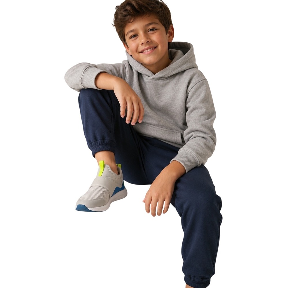 Z by Zella Kids Slip On Sneakers Grey Blue Neon Green Size 2M RZSLSNEAKER01KD